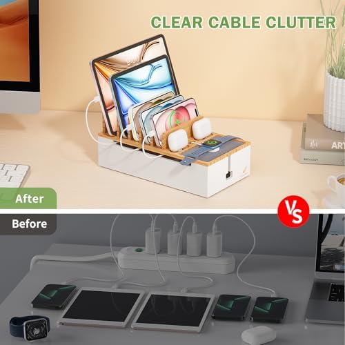 Pezin Hulin Multi Devices Charging Station - Natural +White - Image 3