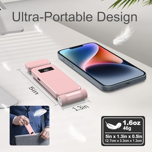 KTEBO Rechargeable Book Light with Clip & Battery Indicator, 9 Luminescence Modes, USB-C Portable 1.6 oz Ultralight Lamp for Night Reading in Bed, Readers - Pink - Image 4