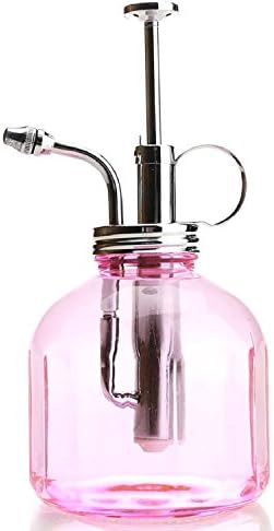 Plant Mister- Pink Color Glass Bottle & Brass Sprayer (Chrome) by Purism+Style