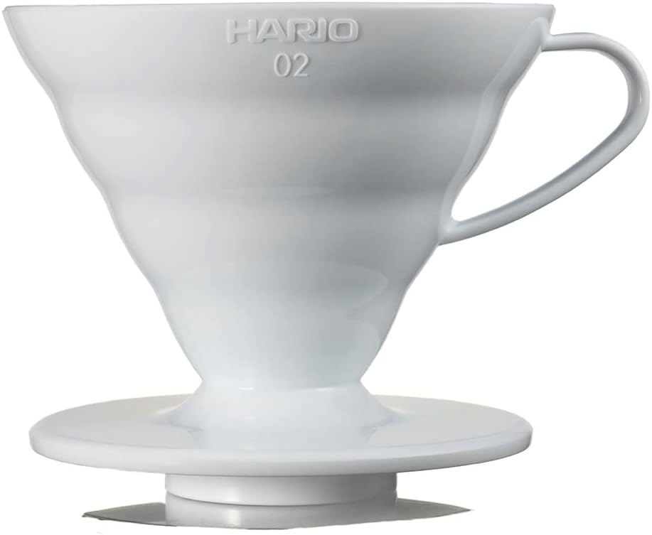HARIO VDR-02-W V60 Transparent Dripper 02 White, For 1-4 Cups, Coffee, Hand Drip, Made in Japan by Hario
