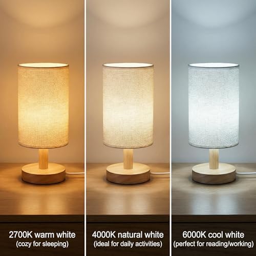 Touch Bedside Table Lamp with 3 Color Temperatures & Stepless Dimming - Image 2