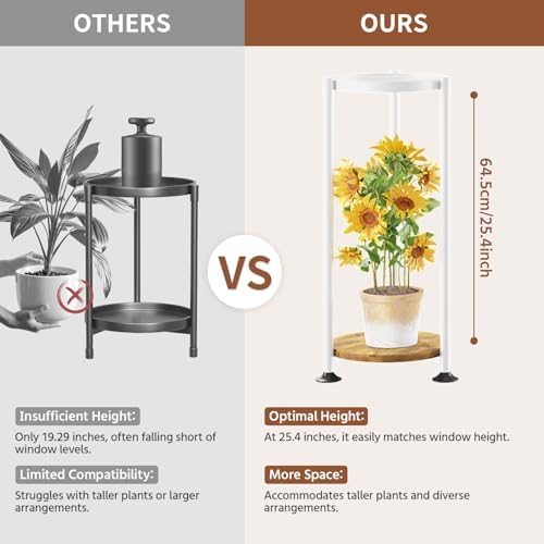 LASZOLA Plant Stand Tall Flower Holder for Indoor Corner, 2 Tier White - Image 4