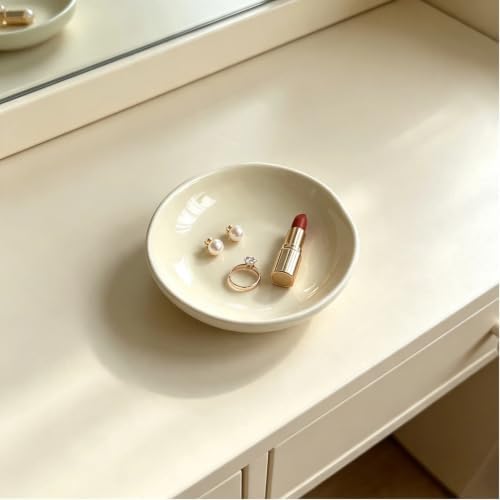 Ceramic Trinket Dish, Irregular Ring Jewelry Tray for Vanity Decor - Image 4
