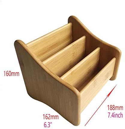 Wooden Bamboo Space-Saving Desk Organizers Pen Holder for Small Electronics Notepads Stationary Items (Middle(7.4x6.3x6.3")) - Image 2
