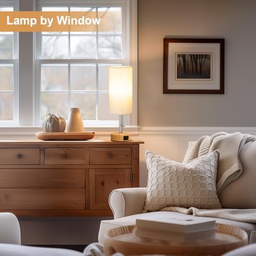 Bedside Table Lamp for Bedroom Nightstand - Small Desk Lamp with USB Ports - Image 4