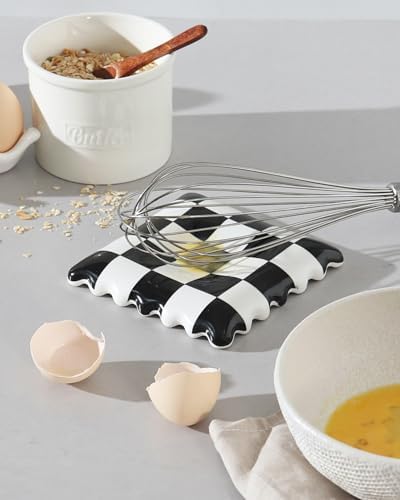 Ceramic Spoon Rest - Unique Checkered Spoon Holder Multipurpose for Stove Top, Kitchen Counter & Coffee Station | Super Cute Kitchen Decor & Hot Coffee Accessories for Housewarming - Image 3