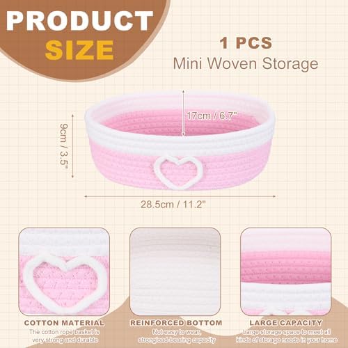 uxcell Rectangular Rope Basket 11.2x6.7x3.5inch Small Woven Baskets - Image 2
