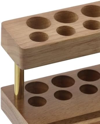 Crapyt Wooden Pen Display Stand with 15 Slots and Cell Phone Stand - Image 6