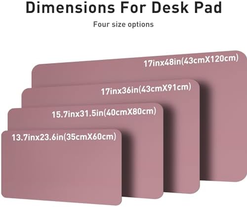 Aothia Leather Desk Pad Protector, Mouse Pad, Office Desk Mat, Non-Slip PU Leather Desk Blotter, Laptop Desk Pad, Waterproof Desk Writing Pad for Office and Home (48"x17", Dark Pink) - Image 6