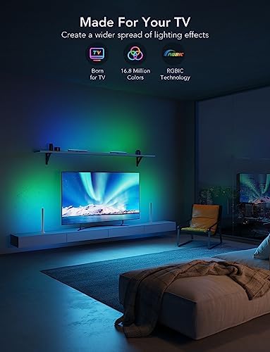 Govee RGBIC Light Bars, 15 Inches WiFi TV Lights for 45-70 inch TVs, White - Image 2