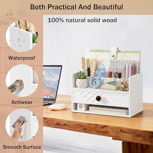 Desk Organizer with Drawer, Countertop Bill Mail Organizer and File Storage - Image 2