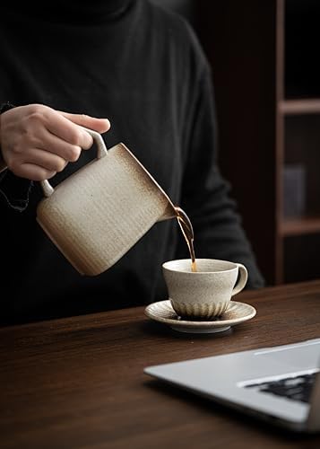 Pour Over Coffee Maker,Ceramic Coffee Maker With 100 pcs Paper Filter，16oz/480ml Pour Over Coffee Dripper (Off White) - Image 4