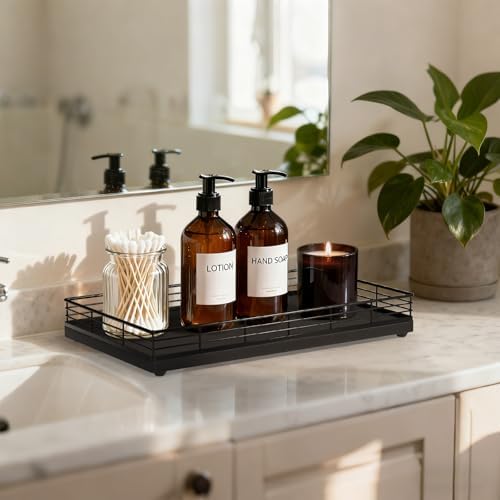 Bathroom Vanity Tray, 13" x 8" Oak Decorative Wooden Tray for Countertop - Image 2