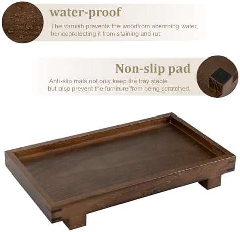 Decorative Tray Farmhouse Decor Wood Soap Holder, 11.4 * 6.7 Walnut - Image 3