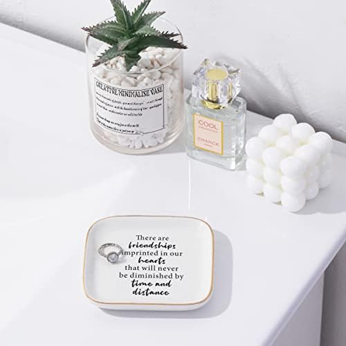 Friend Birthday Gifts for Women Ring Dish Friendship Gifts for Women Friends Female Gifts "There are friendships imprinted in our hearts that will never be diminished by time and distance" - Image 4