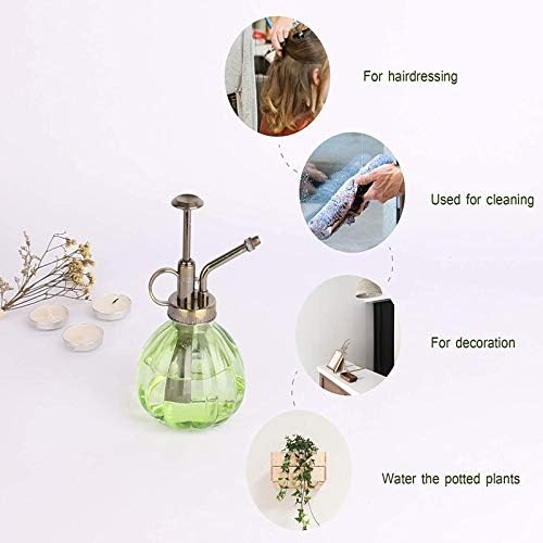 Lxcom Lighting Plant Mister Flower Water Spray Bottle Glass Vintage Style Spritzer Plant Atomizer Watering Can Pot with Top Pump for Home Garden Plant (Green) - Image 6