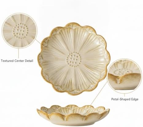 Petal Shaped Ceramic Jewelry Tray, Small Decorative Dish for Rings Earrings, Vanity Organizer for Nightstand Desk Bathroom (1 Piece) - Image 6