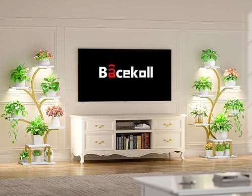 BACEKOLL Plant Stand Indoor with Grow Light, 7 Tier 49" Lighted Plant Shelf - Image 2