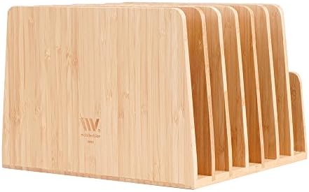 MobileVision Bamboo Desktop File Folder Organizer and Paper Tray, 7 Slots - Image 3