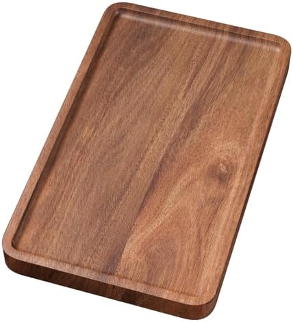 VERTORGAN Acacia Wood Serving Tray,9.8x5.9 Inch Trays,Home Decor by VERTORGAN