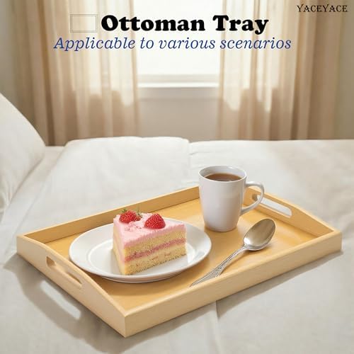 Serving Trays for Home Decor, 15.7"x11.4"x2" Medium Bamboo - Image 4
