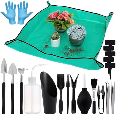 ANPHSIN 20pcs Small Gardening Tools Gifts for Women Beginners, Green by ANPHSIN
