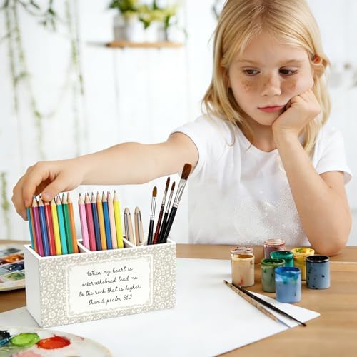 Christian Flower Pen Pencil Holder for Desk Decor - Image 5