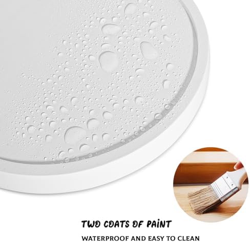 Round Decorative Tray Farmhouse Kitchen Decor Soap Dish, 12" White - Image 3