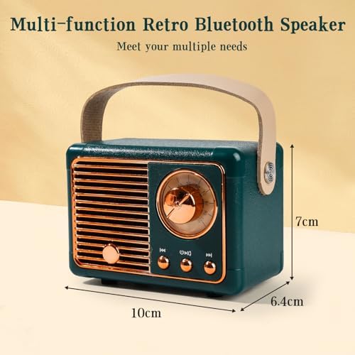 Mini altavoz Bluetooth Retro, altavoz inalámbrico portátil Bluetooth, Vintage Decor,Estilo Vintage tierno y Vintage para dormitorio, cocina, escritorio, oficina, Fiesta, viaje al aire Libre - Image 6