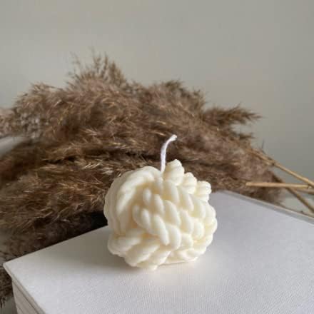 Candle Molds - Silicone Mold for Candles Making, DIY 3D Moulds for Soy Wax, Beeswax, Scented Candle, Valentine's Day Gifts (Knitted Ball) by SlowlyTalk