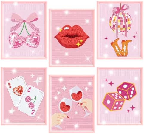 Yiaoyinnz 6 Pcs Pink Diamond Art Kits for Adults 10x12inch by Yiaoyinnz