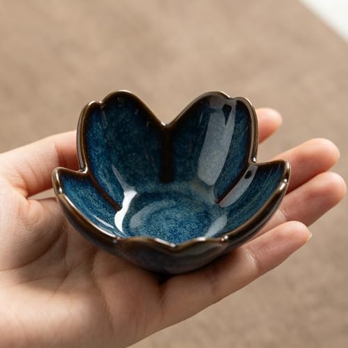 Floral Ceramic Jewelry Tray, 3.5" Ring Holder Trinket Bowl - Image 4