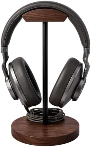 Headphone Holder Stand for Desk, Wood and Metal Headset Hanger Mount Hook Gaming Holder Desktop Earphone Artful Functional Craftsmanship Stand for All Headsets with Solid Wooden Base by Bliocefo