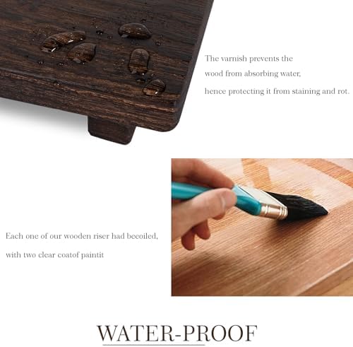 Wood Bathroom Tray Farmhouse Decor Kitchen Soap Holder, 11.8"x7" Dark Brown - Image 3