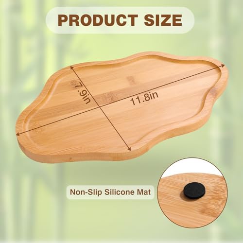 Wood Decorative Serving Tray for Candles Perfume, Cloud Jewelry Tray Trinket Dish, Wooden Trays for Coffee Table Home Decor - Image 5