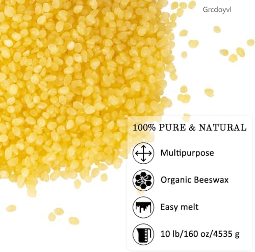 Natural Yellow Beeswax Granules (10-Pound) | Unrefined Pure Material for DIY Projects | Candle Making, Skin Care, Lip Balm, Soap Base | Organic Beeswax Pellets - Image 3