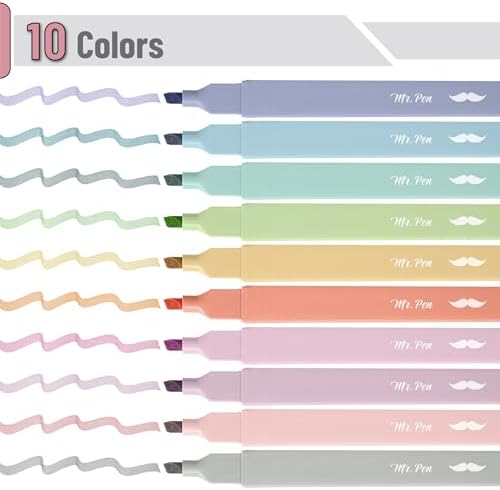 Mr. Pen- Aesthetic Highlighters No Bleed, 10 Pack, Assorted Colors | Chisel Tip, Cute Highlighters Assorted Colors for Journaling, Highlighting, Underlining, Fast Dry, Back to School Supplies - Image 2