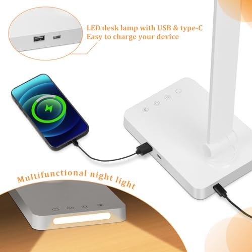 LED Desk Lamp with USB Ports,Touch Desk Lamps for Home Office with 5 Modes - Image 4