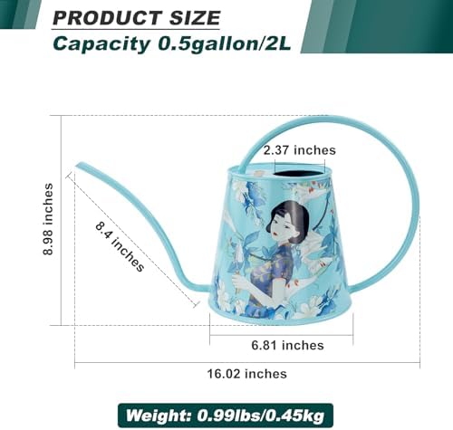 2L Long Spout Watering Can, Stainless Steel Water Can (Magnolia) - Image 2