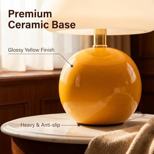 LONRISWAY Mushroom Lamp Table Lamp for Bedroom,Desk Bedside Small Lamps for Living Room Night Stands,Mushroom Decor Cute Mini Modern Mid Century Lamps,Unique Aesthetic Home Living Room Decor - Image 5