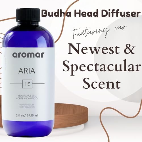 Aromar Buddha Head Essential Oil Diffuser - Ultrasonic Aromatherapy Humidifier with LED Lights, Cool Mist, Auto Shut-Off for Home, Office, Yoga, Meditation Decor - Ceramic, Zen Budha Statue, 200ml - Image 2