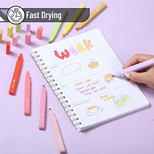 Mr. Pen- Aesthetic Highlighters No Bleed, 8 Pack, Assorted Colors | Chisel Tip, Cute Highlighters Assorted Colors for Journaling, Highlighting, Underlining, Fast Dry, Back to School Supplies - Image 3