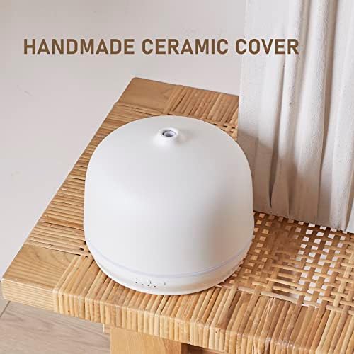 Ceramic Essential Oil Diffusers for Home Large Room, Aromatherapy Scent Air Diffuser Ultrasonic Aroma Defusers 500ml with Timed—White - Image 4