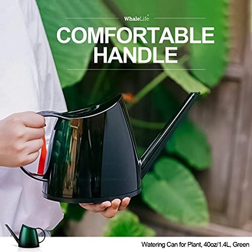 WhaleLife Small Indoor Plant Watering Can - 1.4L Dark Green Long Spout - Image 6