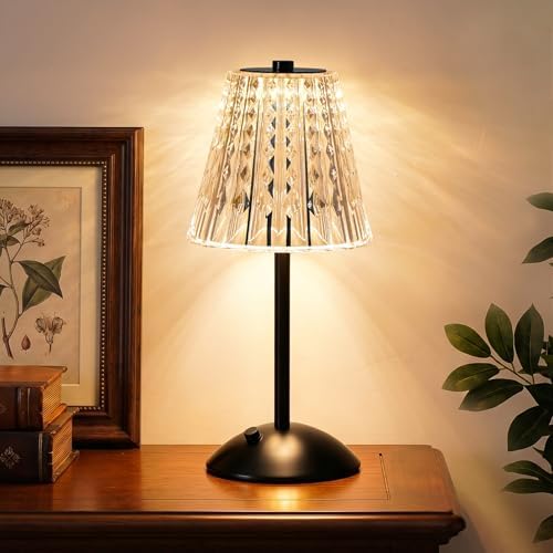 Nusogon Rechargeable Cordless Table Lamp, Touch Control Crystal Desk Lamp by Nusogon