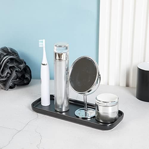 Ceramic Bathroom Tray,Kitchen Sink Organizer Tray,Cosmetics Holder (Black) - Image 2