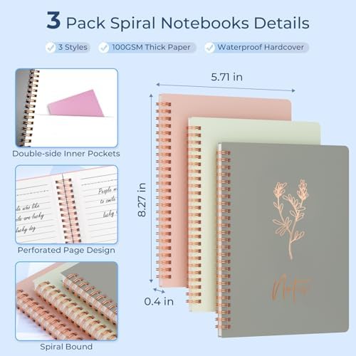Nicpro 50PCS Cute Spiral Notebook Stationary Set For Women - Image 2