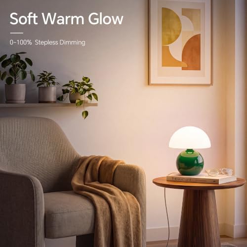 Dawnwake Mushroom Lamp Table Lamp for Bedroom-Small Table Lamps,Dark Green - Image 4