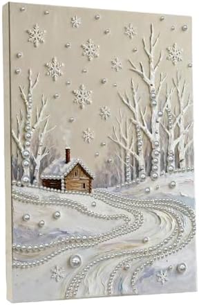 DIY Pearl Painting with Frame, Creative Design, Handmade Stress-Relieving Home Wall Decoration, Includes Frame and Tools-Snow Scene-1 by Unknown