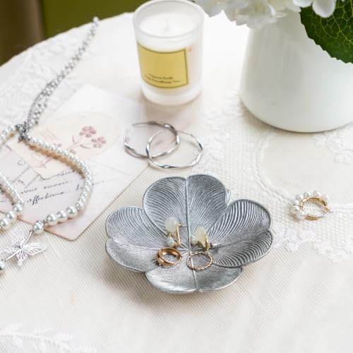NIKKY HOME Small Jewelry Tray, Metal Trinket Dish for Ring, Earring, Keys - Image 4